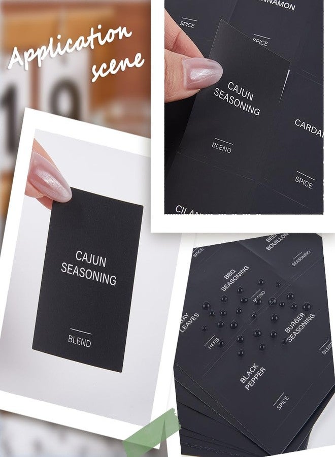 SOFPLATE 600Pcs 2 x 1.5In Black Spice Jars Labels Stickers Preprinted Waterproof Spice Bottle Stickers Rectangle Oil Resistant Labels for Kitchen Pantry Home Laundry Bathroom Organization Supplies - Image 5